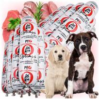 Šunų ėdalas jautienos dešrelės 0,9 kg Optimus Canis, 20 vnt.
