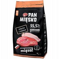 Sausas šunų maistas Pan Mięsko VEAL su Turkey crisps M 9kg hipoalerginis