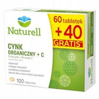 Maisto papildas Naturell Organic cinkas su vitaminu C, 100 tablečių (60+40 nemokamai)