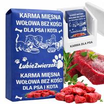 Šaldyta jautiena šunims be kaulų, 10 kg, BARF kubeliai