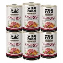 Šunų maistas WILD FARM PURE MONO su ėriena, spanguolėmis ir saldžiąja bulve, 6x400g
