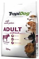 Sausas šunų maistas TropiDog Premium Adult Small Breed S jautiena ir ryžiai 2.5kg