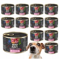 Šunų konservai MINI RAFI kalakutiena, 12x185g, be grūdų, mažų veislių šunims