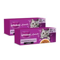 Šlapias kačių maistas Whiskas Aromatic Mixture padaže, 40 x 85 g, 2 pakuotės