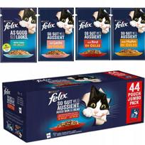 Šlapi kačių pašarai FELIX mėsos skoniai 44 x 85 g
