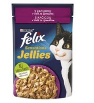 Šlapias kačių maistas Felix Sensations su antiena ir špinatais želėje 85 g