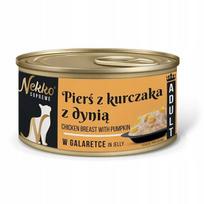 Šlapias ėdalas katėms NEKKO SUPREME ADULT su vištienos krūtinėle ir moliūgu, želė, 80 g