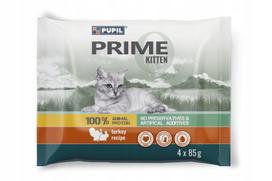Šlapias kačių ėdalas PUPIL Prime KITTEN kalakutiena su triušiena 4 x 85 g