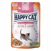 Šlapesnis kačiukų ėdalas Happy Cat Kitten Junior Land Ente su antiena padaže 85g