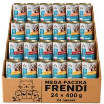 Šlapias kačių maistas FRENDI, 24 x 400 g, įvairių skonių pakuotė