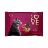 Drėgnas kačių ėdalas su jautiena padaže 4x85g MY LOVE