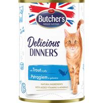 Šlapias kačių maistas Butcher's Delicious Dinners su upėtakiu žele, 400g