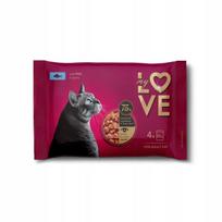 Šlapias kačių ėdalas su žuvimi My Love padaže, 4x85g