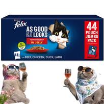 Katinų ėdalas Felix Fantastic 44x85g, 4 skoniai, mėsos mišinys