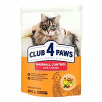 Sausas kačių pašaras CLUB 4 PAWS Premium Hairball control, 300 g