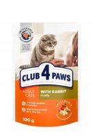 Šlapi kačių ėdalas su triušiena drebučiuose 100 g, CLUB 4 PAWS
