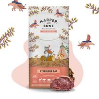 Kačių maistas HARPER and BONE, sterilizuotoms katėms, kiauliena, lašiša, daržovės, 2 kg