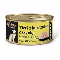 Šlapi kačių pašaras NEKKO SUPREME, vištienos filė su kumpiu želėje, 80 g
