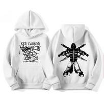 Rapper Ken Carson European Tour Hoodies Men's Women Vintage Trend Sweatshirts Casual Long Sleeve Hooded Streetwear S white