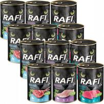 Šlapias kačių maistas RAFI CAT ADULT, maišyti skoniai, 12 x 400 g
