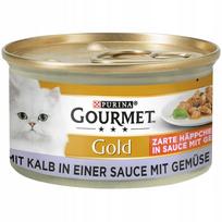 Šlapi katės ėdalas GOURMET GOLD, veršiena su daržovėmis, 85 g