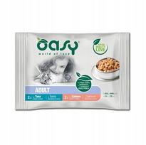 Šlapias kačių maistas Oasy gabaliukai padaže Multipack Adult Fish 4x85g