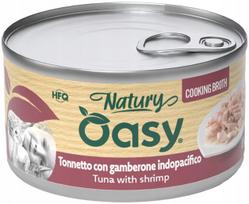 Katėms konservai OASY Nature Cooking Tunų ir krevečių sultinyje 85g