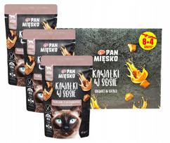 Katinų ėdalas Pan Mięsko vištiena su putpelių padažu, 12 x 85 g