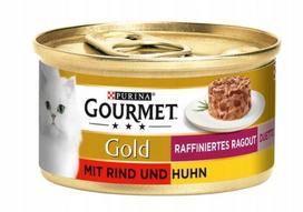 Katėms skirtas konservas Gourmet Gold Ragout Duetto su jautiena ir vištiena 85g