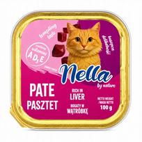Šlapias kačių maistas NELLA su kepenėlėmis, 100g, paštetas