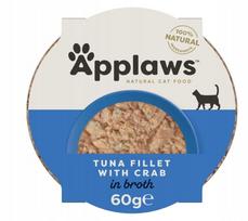 Šlapias kačių ėdalas Applaws 60 g, tuno filė su krabo mėsa sultinyje