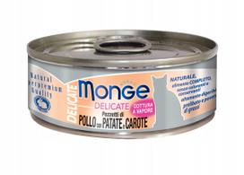 Šlapias pašaras katėms Monge su vištiena ir morkomis 0,08 kg
