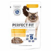 Šlapias pašaras katėms Perfect Fit Sensitive su vištiena padaže 85g