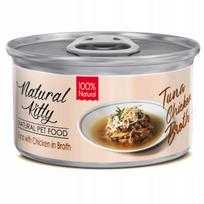 Šlapias kačių maistas Natural Kitty, tunas su vištiena sultinyje, 80 g