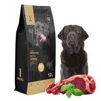 Šunų sausas maistas su arkliena, vidutinėms ir didelėms veislėms, 12 kg, 1DOG monoproteinas