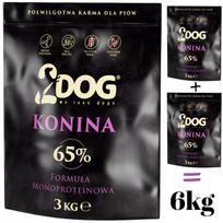 Pusiau drėgnas šunų pašaras 2DOG, arkliena 65 %, be grūdų, 6 kg