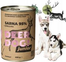 Šunų konservai DEER DOG Junior su 95% elnienos ir spirulina, 400 g