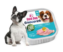 Šlapias šunų ėdalas Bulldog Gold Dog Snocerek triušiena ir kalakutiena 150g faršas