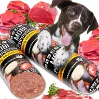 Šunų konservai MOBI 90% jautiena 1 kg, 10 vnt.