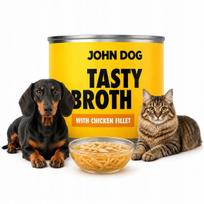Sriuba katėms ir šunims John Dog Tasty Broth Soup su vištiena, 140 g