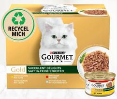 Šlapių kačių ėdalas Gourmet Gold Succulent Delights, 4 skoniai, 24 x 85 g