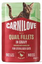 Šlapias kačių ėdalas Carnilove Gravy su putpelių mėsa sterilizuotoms, 85 g