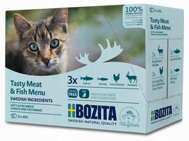 Drėgnas kačių ėdalas Bozita Pouch Multibox Meat Fish, 1,02 kg (12x85 g), SOS
