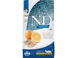 Katės maistas FARMINA N&D Neutered Herring and Orange Adult 1.5 kg