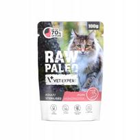 Šlapias pašaras sterilizuotoms katėms Raw Paleo su kiauliena 100g