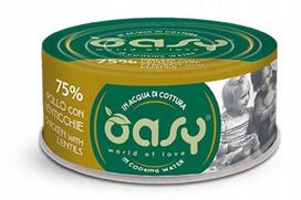 Šlapi kačių ėdalas Oasy More Love vištiena su lęšiais, 70 g