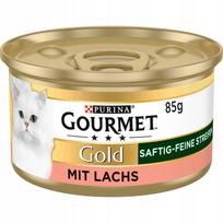Šlapi maisto juostelės su lašiša GOURMET Gold, 85 g