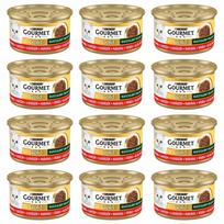 Šlapias pašaras katėms GOURMET Gold Succulent Delights Beef, 12 x 85 g