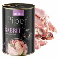 Sterilizuotų kačių ėdalas PIPER STERILISED su triušiena 400g be grūdų