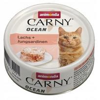 Šlapi kačių pašaras Animonda Carny Ocean 80g su lašiša ir jaunomis sardinėmis